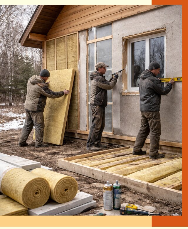 Утепление дачного дома в белебее от 4845 руб/м2 — недорого | ТепломастерБлб
