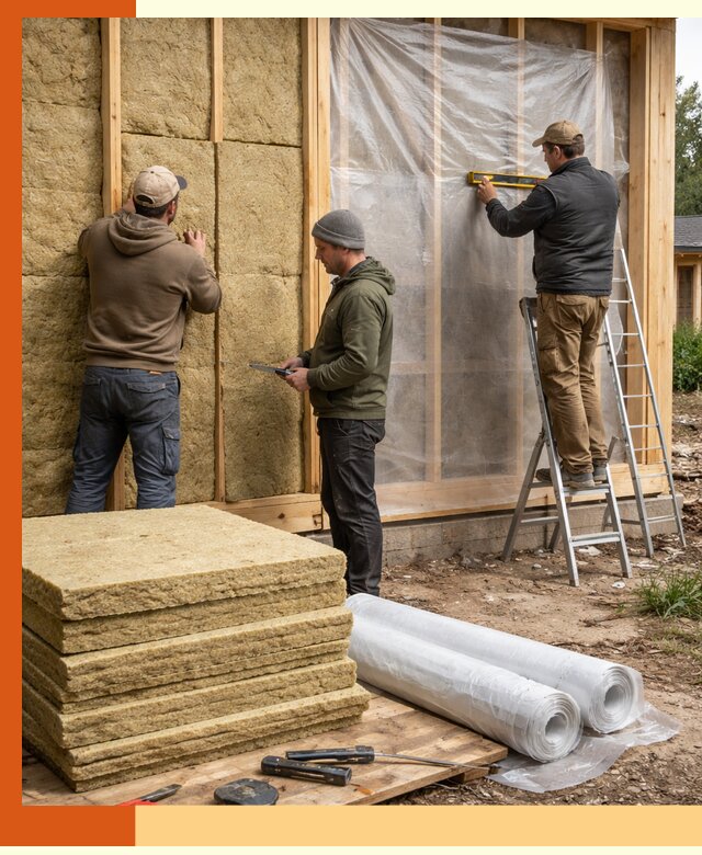 Утепление каркасного дома в белебее под ключ с гарантией качества