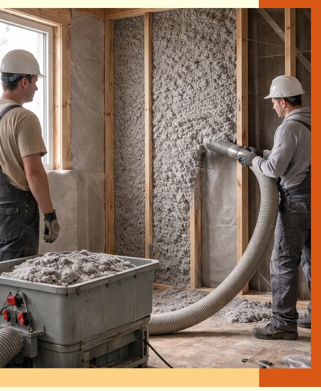 Утепление каркасного дома эковатой в белебее от 1836 руб. | ТепломастерБлб