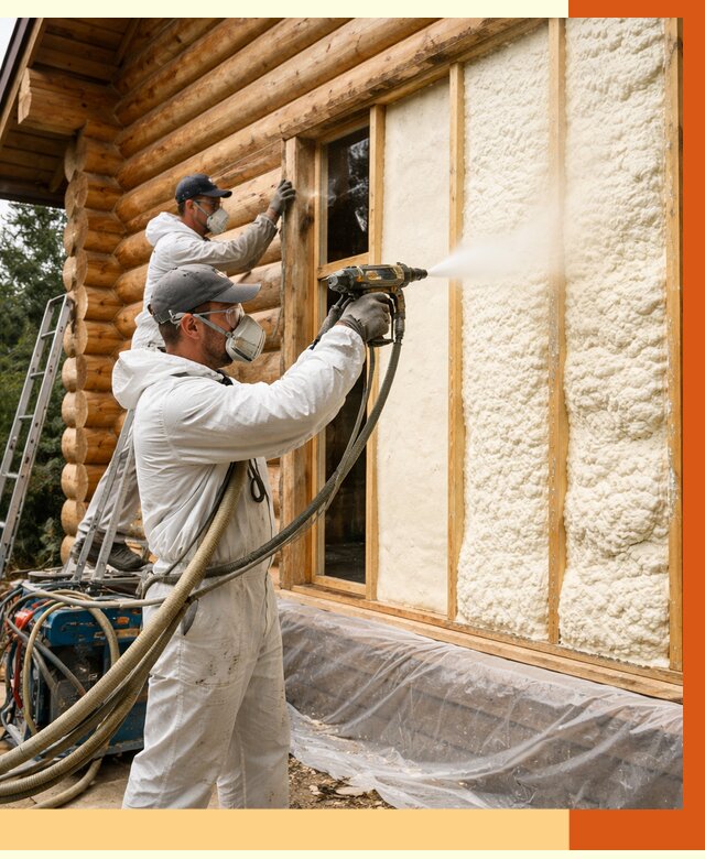 Утепление деревянного дома ППУ в белебее от 4284 руб/м2 | ТепломастерБлб — под ключ