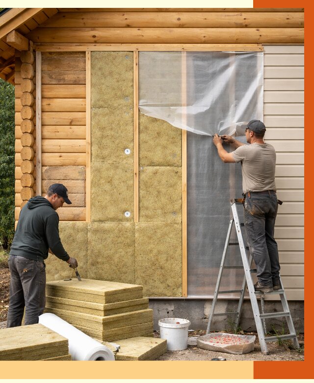 Утепление дома из бруса в белебее от 3825 руб./м2 — работы под ключ | ТепломастерБлб