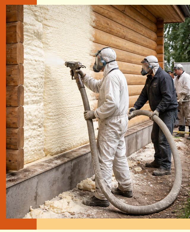 Утепление дома из бруса пенополиуретаном в белебее