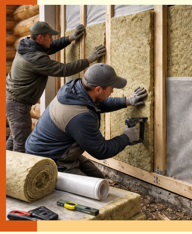 Утепление бревенчатого дома под ключ в белебее