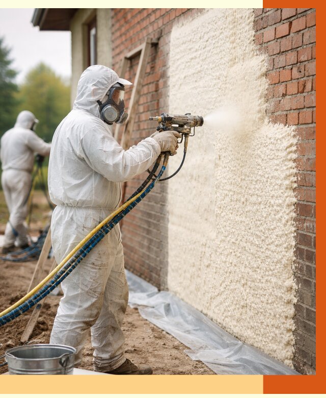 Утепление кирпичного дома ППУ в белебее под ключ от 6631 руб. | ТепломастерБлб