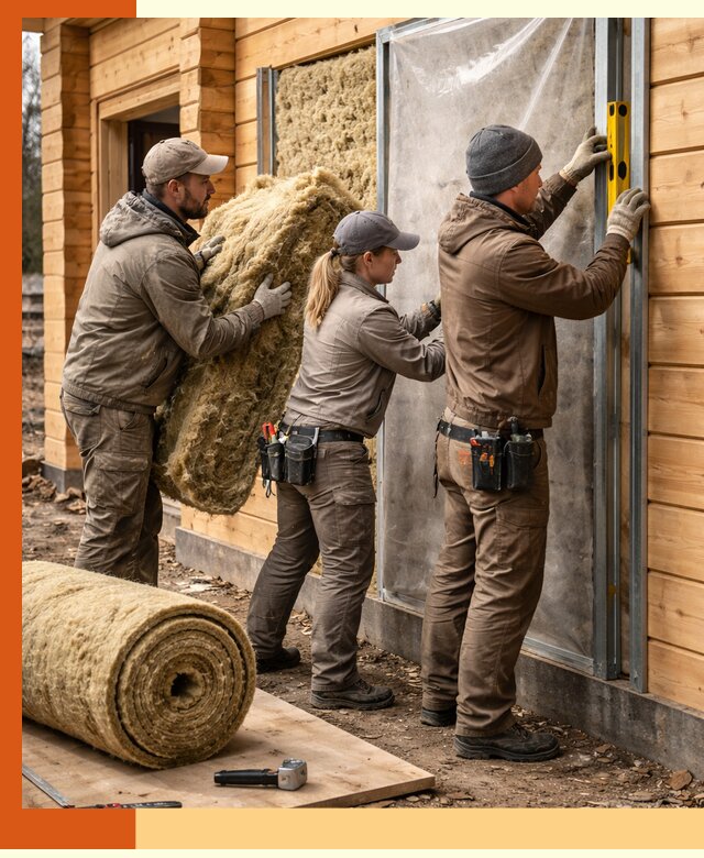 Утепление дома из двойного бруса в белебее качественно и надёжно
