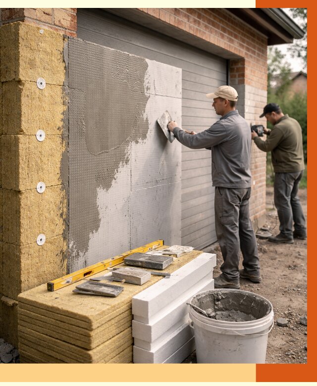 Утепление гаража снаружи в белебее от 4284 руб. за м2 — наружное утепление под ключ | ТепломастерБлб
