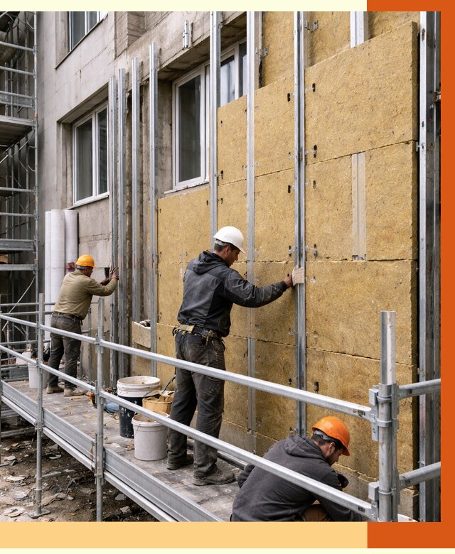 Утепление вентилируемого фасада в белебее от 5713 руб/м2 — монтаж и утепление вентфасад | ТепломастерБлб