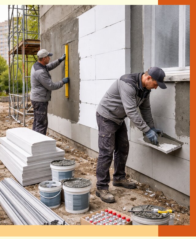 Утепление фасада и стен снаружи в белебее от 4284 руб. | ТепломастерБлб