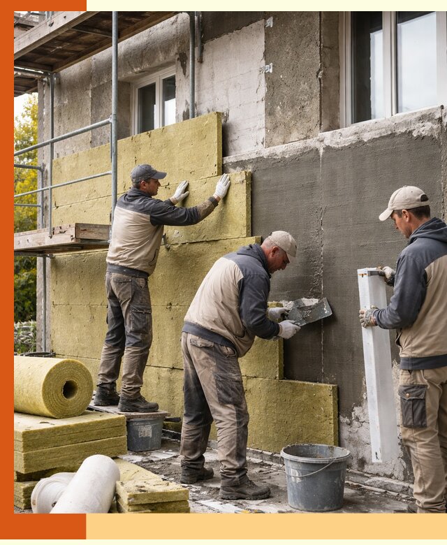 Утепление фасада зданий и домов в белебее