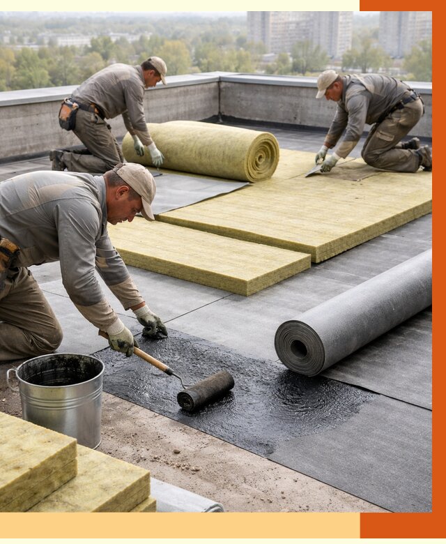 Утепление плоской крыши в белебее от 7345 руб./м2 под ключ | ТепломастерБлб
