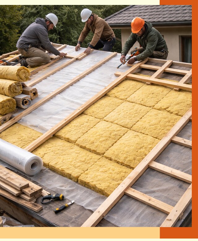 Утепление скатной крыши в белебее от 1275 руб./м2 под ключ | ТепломастерБлб