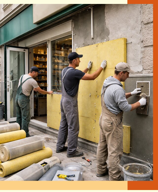 Утепление магазина в белебее от 4590 руб/м2 — цена, стены и снаружи | ТепломастерБлб