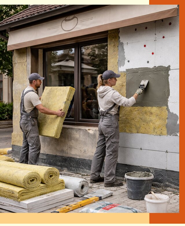 Утепление кафе в белебее от 4284 руб/м2 — комплексно под ключ | ТепломастерБлб