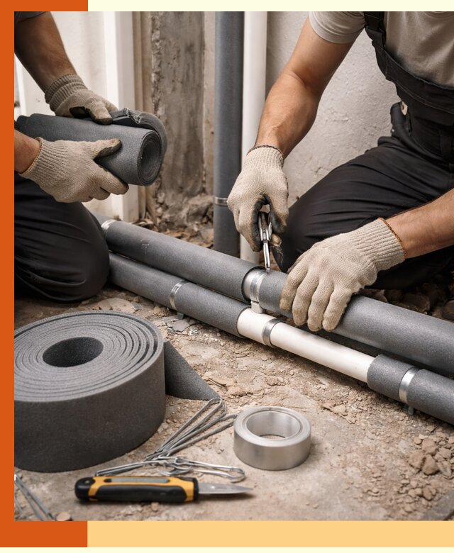 Утепление труб водоснабжения в белебее — монтаж и защита сети