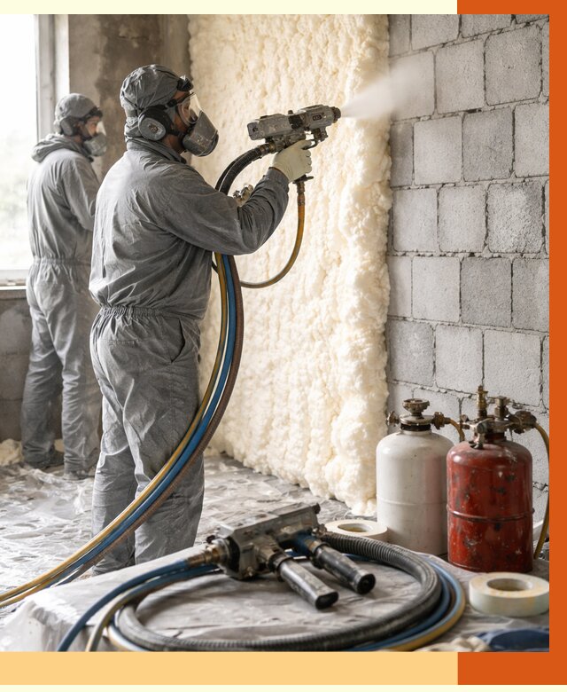 Утепление блочной стены ППУ в белебее от 4335 руб./м² — ТепломастерБлб