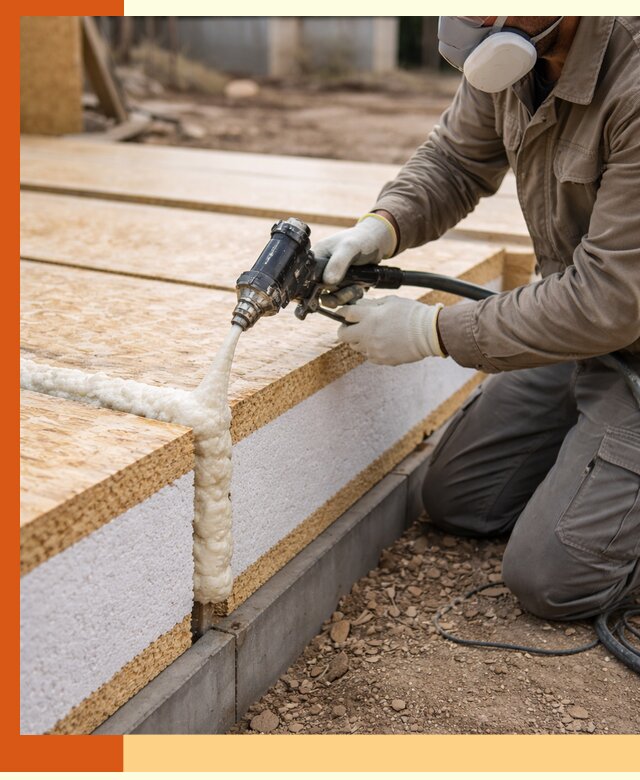 Утепление СИП-панелей пенополиуретаном (ППУ) в белебее