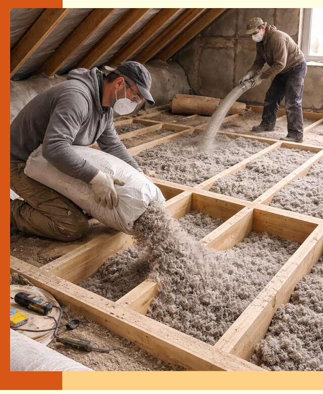 Заполнение полостей чердачного перекрытия в белебее качественно и надёжно