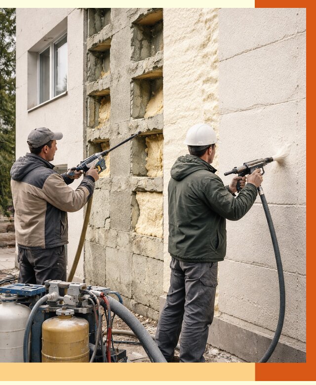 Заполнение пустот фасада в белебее от 4590 руб. — утепление пустот облицовки | ТепломастерБлб