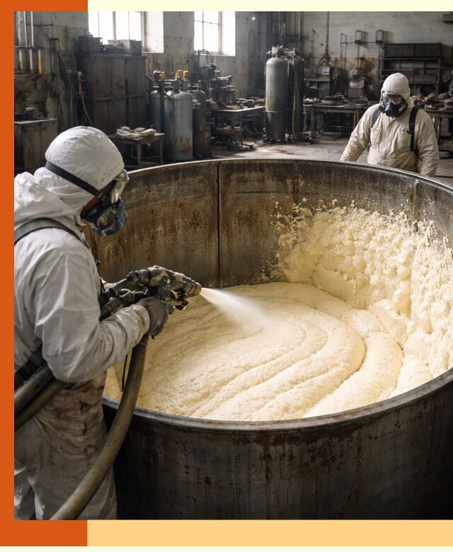 Заливка ппу в емкости с полной изоляцией и герметизацией в белебее