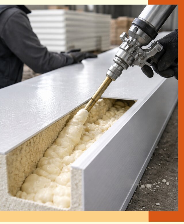 Заполнение пустот холодильных панелей в белебее от 7651 руб. | ТепломастерБлб