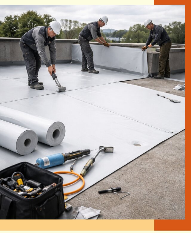 Гидроизоляция мембранной кровли в белебее от 7651 руб./м² — профессионально | ТепломастерБлб