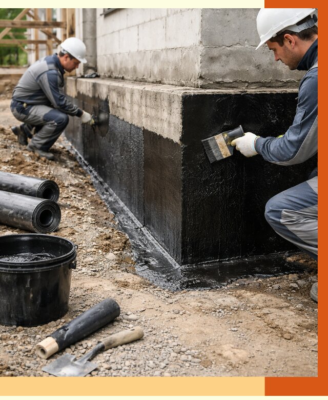 Гидроизоляция фундамента в белебее от 1275 руб. — профессионально, под ключ | ТепломастерБлб