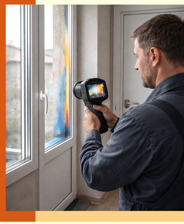 Тепловизионное обследование окон и дверей в белебее