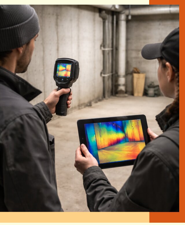 Тепловизионное обследование подвала в белебее от 4590 руб. — проверка гидроизоляции | ТепломастерБлб
