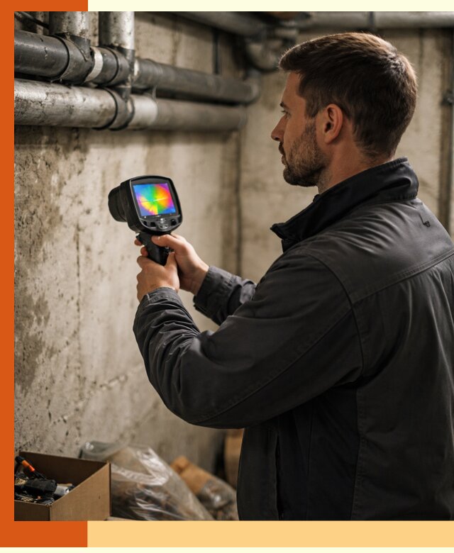 Тепловизионное обследование подвала в белебее для поиска утечек тепла