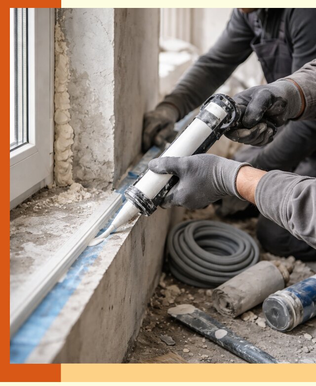 Герметизация стыков и примыканий зданий в белебее